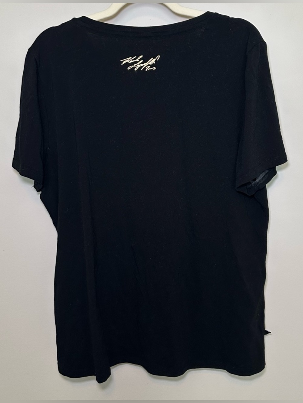 Karl Lagerfeld Paris Black Gold Foil Logo Tee Shirt‎ Karl Head Graphic Designer - Picture 4 of 8